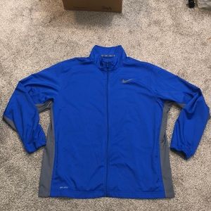 Nike Dri-Fit zip up. Size XXL. Blue and Grey.